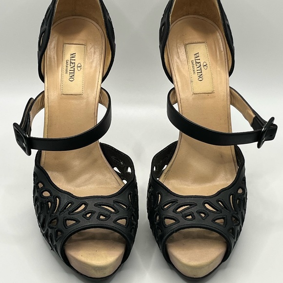 Valentino Mary Jane D’orsay Peep Toe Pumps - Picture 2 of 10